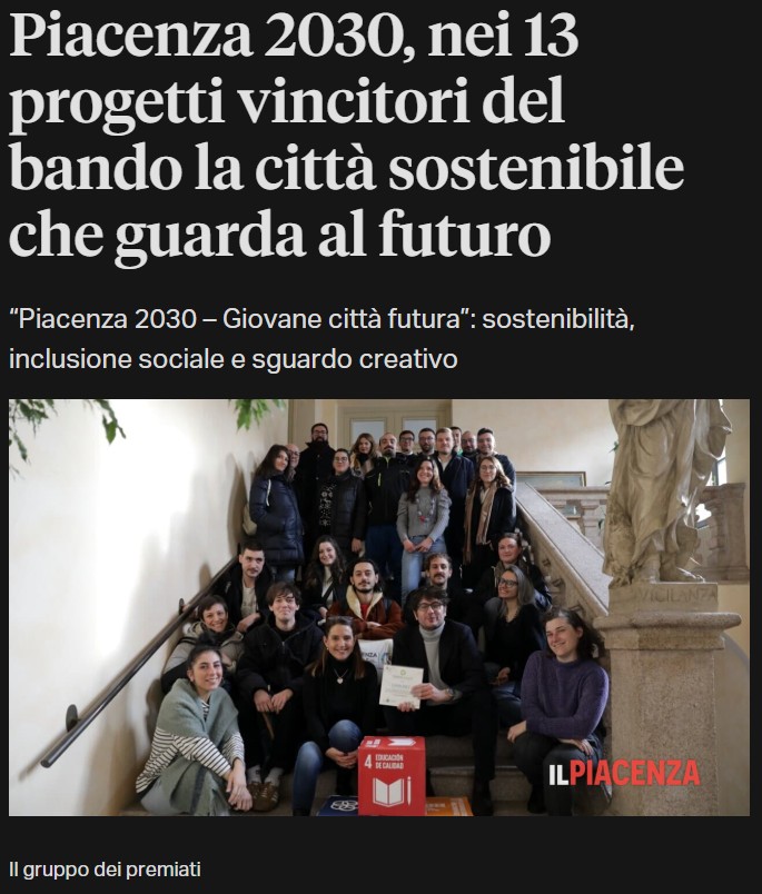 Articolo di giornale Piacenza2030 2024